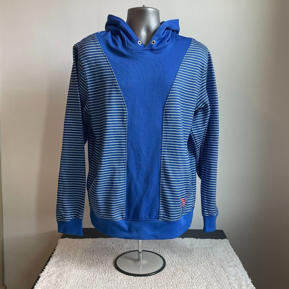 NIKE JORDAN CARMELLO ANTHONY MELO PULLOVER STRIPE HOODIE MEN'S SIZE LARGE - Picture 1 of 8